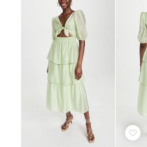 WAYF Tie Front Top Tiered Maxi Dress